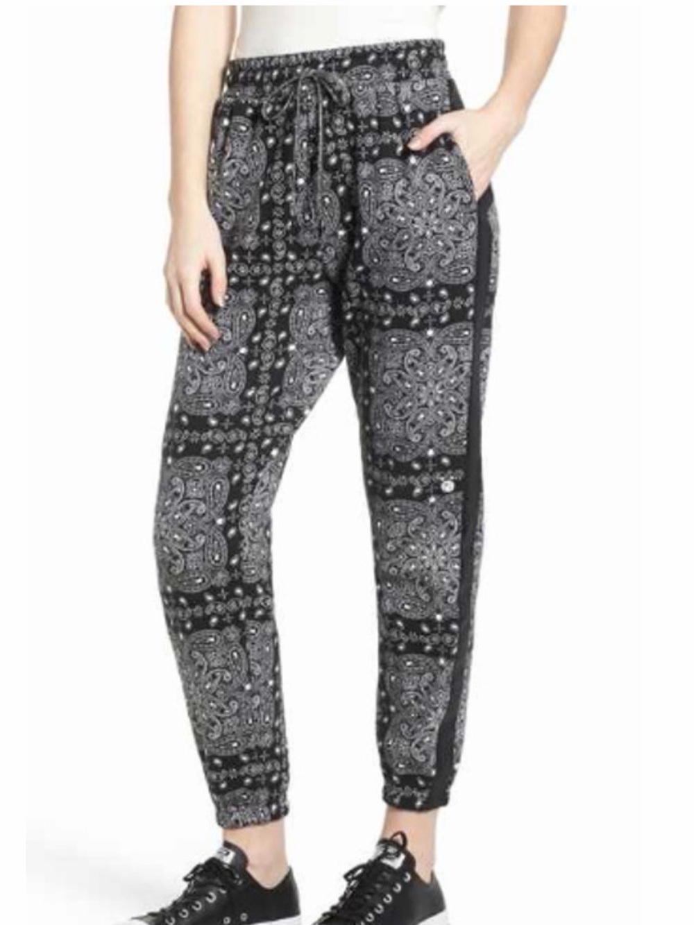 Converse Miley Cyrus Bandana Track Pants. Streetwear Indie Y2K Country Pop 🖤🤍